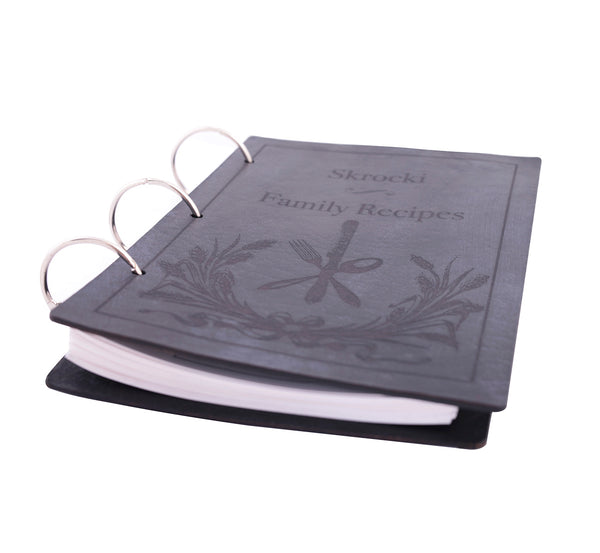 Leather Recipe Book Personalized Cookbook Binder Blank Recipe Book