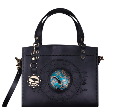 Flying Raven - Metal and Leather Handbag.