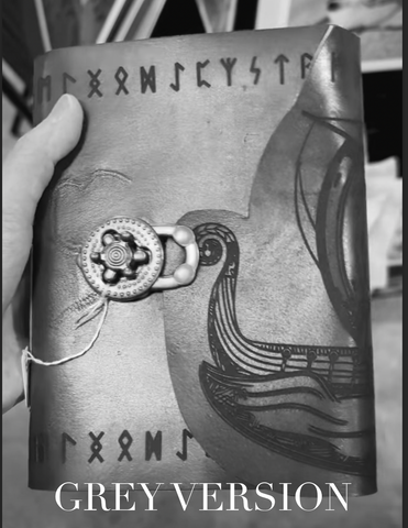 Viking ship journal - rustic finish in tan