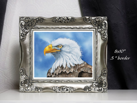 Bald Eagle Watercolor Print – Bird Wall Art – I See You from the Window