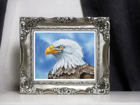 Bald Eagle Watercolor Print – Bird Wall Art – I See You from the Window