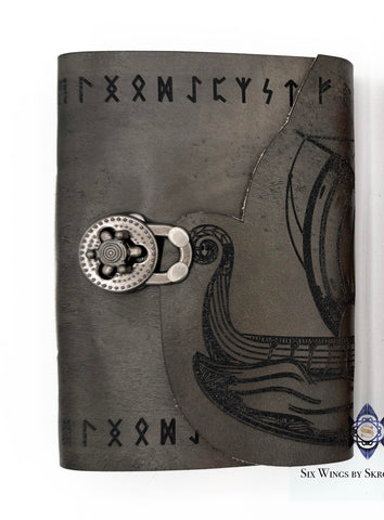 Viking ship journal - rustic finish in tan