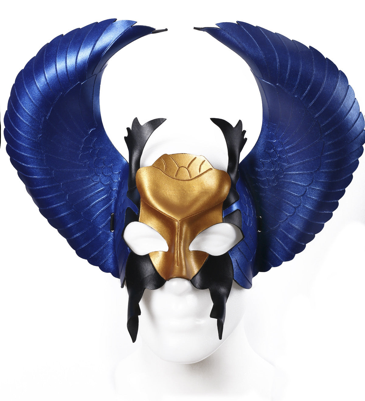 Blue, gold and black Egyptian mask. - Six Wings by Skrocki