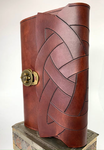Trinity Knot Hand Carved and Dyed Leather Journal